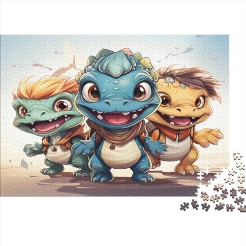 Kleiner Dinosaurierier 1000 Teile Niedlicher Drache Puzzle Erwachsene Lernspiel Geburtstag Family Challenging Spiele Wohnkultur Entspannung Und Intelligenz 1000pcs (75x50cm) von MekUk