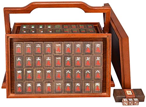 MekUk Chinesisches Schach 144 stücke Reisen Mahjong Fünf-Schicht-Boutique-Box-Dicke Tragbare Skulptur Hornholz Sandelwood Multiplayer-Unterhaltung Familien-Freizeit-Sammlung von MekUk