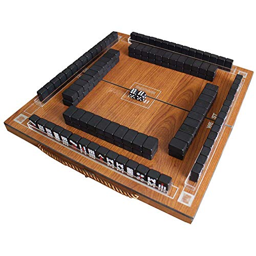 MekUk Chinesisches Schach Mini Mahjong Set Würfel Melamin Reisen Klappaufbewahrungsbox Portable Multiplayer Board Spiel Unterhaltung Casual Party Aktivitäten Spiel (Color : Black) von MekUk
