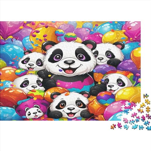 Niedlicher Panda Erwachsene 1000 Teile Karikatur Puzzles Geburtstag Lernspiel Home Decor Family Challenging Spiele Entspannung Und Intelligenz 300pcs (40x28cm) von MekUk