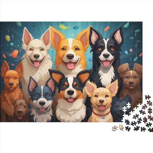 Niedlicher Welpe Puzzle Erwachsene 1000 Teile Tier Geburtstag Moderne Wohnkultur Family Challenging Spiele Lernspiel Stress Relief Toy 500pcs (52x38cm) von MekUk