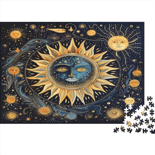 Sonne und Mond Puzzle 1000 Teile Ölgemälde Für Erwachsene Lernspiel Family Challenging Spiele Geburtstag Wohnkultur Stress Relief 1000pcs (75x50cm) von MekUk