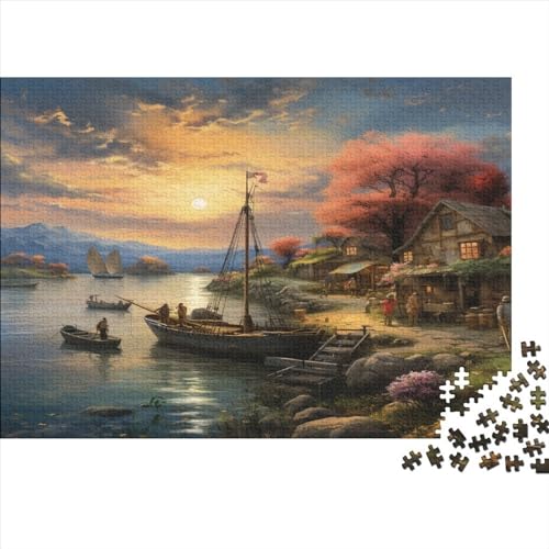 Sonnenuntergang am Hafen Erwachsene Puzzle 1000 Teile Family Challenging Spiele Geburtstag Wohnkultur Lernspiel Entspannung Und Intelligenz 300pcs (40x28cm) von MekUk