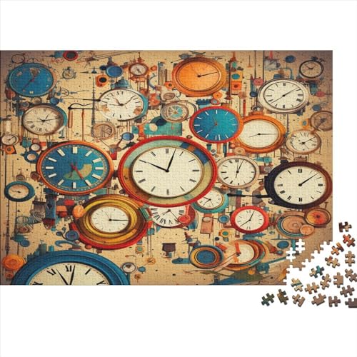 Uhr Für Erwachsene Puzzle 1000 Teile Uhr Wand Educational Spiele Moderne Wohnkultur Geburtstag Family Challenging Spiele Stress Relief 1000pcs (75x50cm) von MekUk