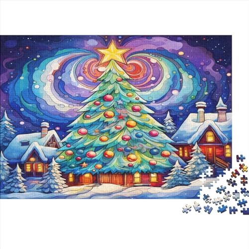 Weihnachtsbaum 1000 Teile Winterhaus Erwachsene Puzzles Family Challenging Spiele Educational Spiele Wohnkultur Geburtstag Stress Relief 300pcs (40x28cm) von MekUk