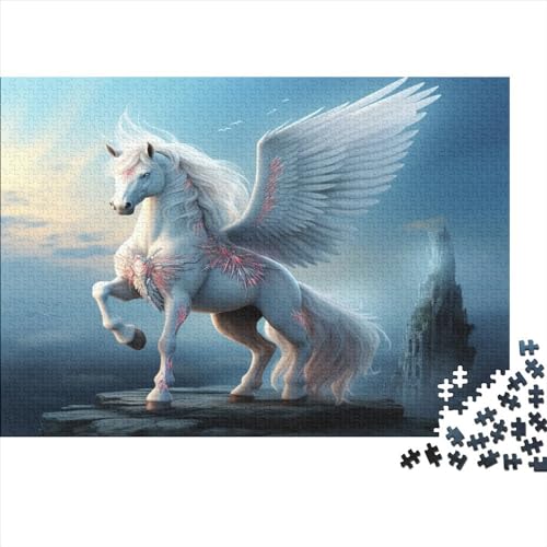 Weißes Pferd 1000 Teile Pegasus Erwachsene Puzzle Family Challenging Spiele Geburtstag Home Decor Lernspiel Entspannung Und Intelligenz 1000pcs (75x50cm) von MekUk