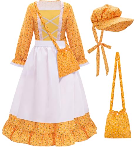 MELAND Gelbes viktorianisches Kostüm für Mädchen (XL) von Meland