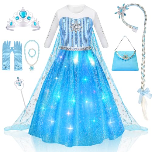 Meland Prinzessin Kleid Mädchen, Prinzessin Kostüm Mädchen 8 Stück Set Inklusive Juwelen, Handschuhe, Zauberstab, Prinzessin Dress Up für 3-10 Jahre, Faschingskostüme Kinder für Halloween Meland Prinzessin Kleid Mädchen, Prinzessin Kostüm Mädchen 8 Stück Set Inklusive Juwelen, Handschuhe, Zauberstab, Prinzessin Dress Up für 3-10 Jahre, Faschingskostüme Kinder für Halloween von Meland