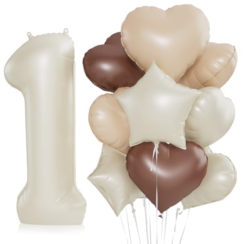 Beige Luftballon 1.Geburtstag,Cremeweiß 1. Geburtstag Ballon Deko,XXL 40 Zoll luftballon 1.,Beige Aprikose Braun Herz Stern Folienballons,für 1 Jahre Geburtstagsdeko Jubiläum Party Dekoration Beige Luftballon 1.Geburtstag,Cremeweiß 1. Geburtstag Ballon Deko,XXL 40 Zoll luftballon 1.,Beige Aprikose Braun Herz Stern Folienballons,für 1 Jahre Geburtstagsdeko Jubiläum Party Dekoration von Meleager
