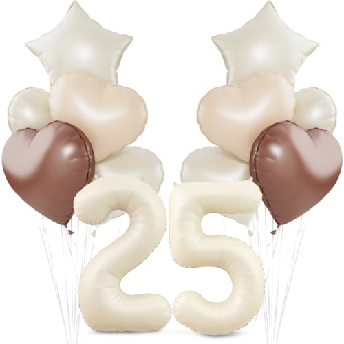 Beige Luftballon 25.Geburtstag,Cremeweiß 25. Geburtstag Ballon Deko,XXL 40 Zoll luftballon 25.,Beige Aprikose Braun Herz Stern Folienballons,für 25 Jahre Geburtstagsdeko Jubiläum Party Dekoration Beige Luftballon 25.Geburtstag,Cremeweiß 25. Geburtstag Ballon Deko,XXL 40 Zoll luftballon 25.,Beige Aprikose Braun Herz Stern Folienballons,für 25 Jahre Geburtstagsdeko Jubiläum Party Dekoration von Meleager