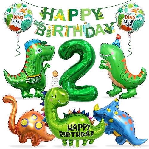 Dino Geburtstag Deko 2 Jahre, Folienballon Dinosaurier mit Happy Birthday Girlande, Dino Luftballons Geburtstag 2, Dinosaurier Ballon 2, Dinosaurier Luftballon Helium, für Kindergeburtstag Party Dino Geburtstag Deko 2 Jahre, Folienballon Dinosaurier mit Happy Birthday Girlande, Dino Luftballons Geburtstag 2, Dinosaurier Ballon 2, Dinosaurier Luftballon Helium, für Kindergeburtstag Party von Meleager