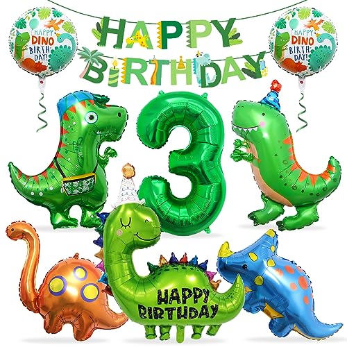 Dino Geburtstag Deko 3 Jahre, Folienballon Dinosaurier mit Happy Birthday Girlande, Dino Luftballons Geburtstag 3, Dinosaurier Ballon 3, Dinosaurier Luftballon Helium, für Kindergeburtstag Party Dino Geburtstag Deko 3 Jahre, Folienballon Dinosaurier mit Happy Birthday Girlande, Dino Luftballons Geburtstag 3, Dinosaurier Ballon 3, Dinosaurier Luftballon Helium, für Kindergeburtstag Party von Meleager