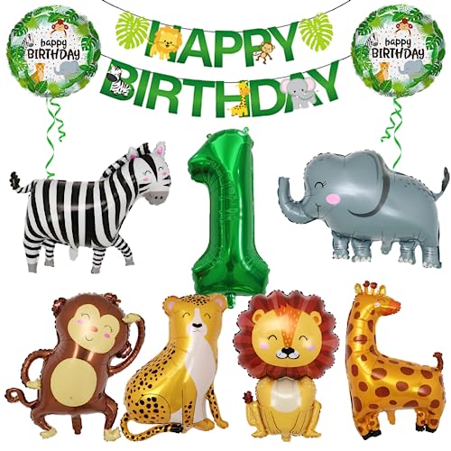 Dschungel Deko 1 Geburtstag, Dschungel Geburtstagsdeko 1 Jahr, Safari Tiere Folienballon 1, 10 Stück Safari Waldtiere Luftballon Geburtstag 1, Dekoration Kindergeburtstag Deko Mädchen Junge Dschungel Deko 1 Geburtstag, Dschungel Geburtstagsdeko 1 Jahr, Safari Tiere Folienballon 1, 10 Stück Safari Waldtiere Luftballon Geburtstag 1, Dekoration Kindergeburtstag Deko Mädchen Junge von Meleager