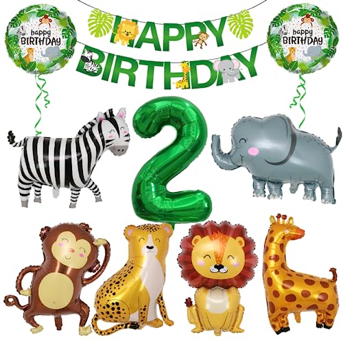 Dschungel Deko 2 Geburtstag, Dschungel Geburtstagsdeko 2 Jahr, Safari Tiere Folienballon 2, 10 Stück Safari Waldtiere Luftballon Geburtstag 2, Dekoration Kindergeburtstag Deko Mädchen Junge Dschungel Deko 2 Geburtstag, Dschungel Geburtstagsdeko 2 Jahr, Safari Tiere Folienballon 2, 10 Stück Safari Waldtiere Luftballon Geburtstag 2, Dekoration Kindergeburtstag Deko Mädchen Junge von Meleager