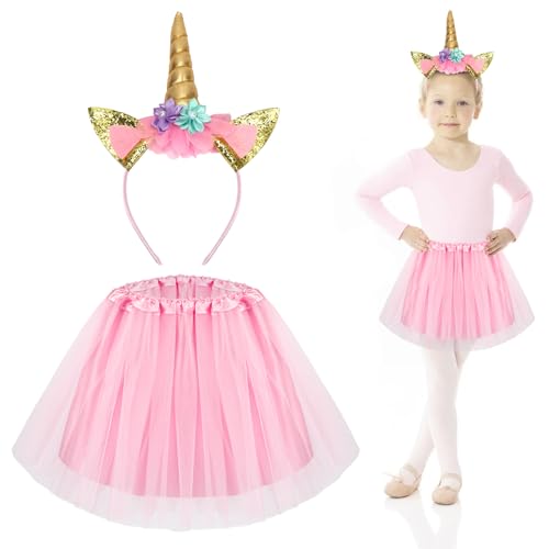 Einhorn Kostüm Kinder, Einhorn Haarreif und Rosa Tüllrock, Faschingskostüme Kinder Mädchen, Einhornkostüm für Karneval, Kindergeburtstag Party Einhorn Kostüm Kinder, Einhorn Haarreif und Rosa Tüllrock, Faschingskostüme Kinder Mädchen, Einhornkostüm für Karneval, Kindergeburtstag Party von Meleager