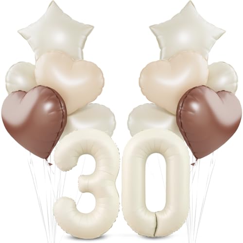 Beige Luftballon 30.Geburtstag,Cremeweiß 30. Geburtstag Ballon Deko,XXL 40 Zoll luftballon 30.,Beige Aprikose Braun Herz Stern Folienballons,für 30 Jahre Geburtstagsdeko Jubiläum Party Dekoration Beige Luftballon 30.Geburtstag,Cremeweiß 30. Geburtstag Ballon Deko,XXL 40 Zoll luftballon 30.,Beige Aprikose Braun Herz Stern Folienballons,für 30 Jahre Geburtstagsdeko Jubiläum Party Dekoration von Meleager