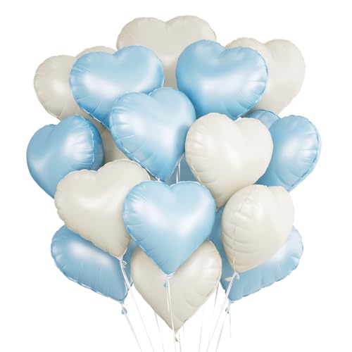 Herz Folienballon 24 Stück,Cremeweiß Blau Herz Helium Luftballons,Heliumballon Herzen,Herzluftballons,Herzform Folienluftballon Herzballons für Geburtstag Hochzeit Valentinstag Herz Folienballon 24 Stück,Cremeweiß Blau Herz Helium Luftballons,Heliumballon Herzen,Herzluftballons,Herzform Folienluftballon Herzballons für Geburtstag Hochzeit Valentinstag von Meleager