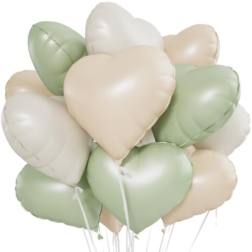 Herz Folienballon 24 Stück,Herz Helium Luftballons,Heliumballon Herzen,Beige Grün Herzluftballons,Herzform Folienluftballon Herzballons für Geburtstag Hochzeit Valentinstag Herz Folienballon 24 Stück,Herz Helium Luftballons,Heliumballon Herzen,Beige Grün Herzluftballons,Herzform Folienluftballon Herzballons für Geburtstag Hochzeit Valentinstag von Meleager