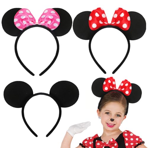 Maus Ohren Stirnband, 3 Stück Cartoon Haarreifen, Mouse Ears Headband, Haarschmuck Kinder für Geburtstag Party, Weihnachtsfeier, Fasching, Halloween Maus Ohren Stirnband, 3 Stück Cartoon Haarreifen, Mouse Ears Headband, Haarschmuck Kinder für Geburtstag Party, Weihnachtsfeier, Fasching, Halloween von Meleager