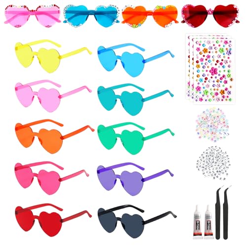 Meleager 10 Paar DIY Herzbrillen, Bunte Herz Brillen, Randlose Partybrillen Herzform, Herzsonnenbrille mit Dekorativen Accessoires für Geburtstagsfeier, JGA, Strandparty, Musikfestival, Hochzeit Meleager 10 Paar DIY Herzbrillen, Bunte Herz Brillen, Randlose Partybrillen Herzform, Herzsonnenbrille mit Dekorativen Accessoires für Geburtstagsfeier, JGA, Strandparty, Musikfestival, Hochzeit von Meleager