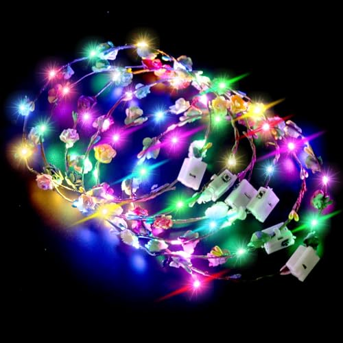 Meleager Blumenkranz Haare Led, 6PCS Haarkranz Leuchtend, Blumenkranz Stirnband, Leuchtender Haarschmuck, Leucht Haarreif, Led Kopfschmuck, Accessoires fur Party und Festival Meleager Blumenkranz Haare Led, 6PCS Haarkranz Leuchtend, Blumenkranz Stirnband, Leuchtender Haarschmuck, Leucht Haarreif, Led Kopfschmuck, Accessoires fur Party und Festival von Meleager