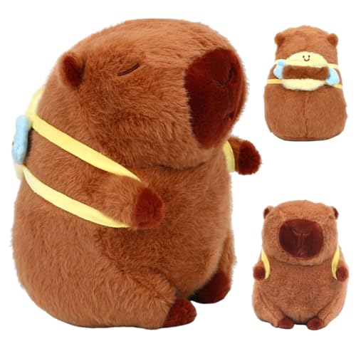 Meleager Capybara Kuscheltier, Capybara Plüschtier für Kinder ，Capybara mit Bienenrucksack，Stofftier Capybara Geschenk, Capybara Plush Für Mädchen Jungen（23cm Capybara） von Meleager