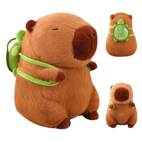 Meleager Capybara Kuscheltier, Capybara Plüschtier für Kinder ，Capybara mit Schildkrötenrucksack，Stofftier Capybara Geschenk, Capybara Plush Für Mädchen Jungen（23cm Capybara） von Meleager