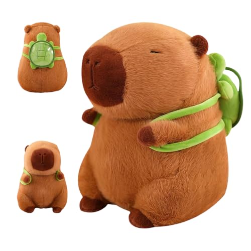 Meleager Capybara Kuscheltier, Capybara Plüschtier für Kinder ，Capybara mit Schildkrötenrucksack，Stofftier Capybara Geschenk, Capybara Plush Für Mädchen Jungen（33cm） von Meleager