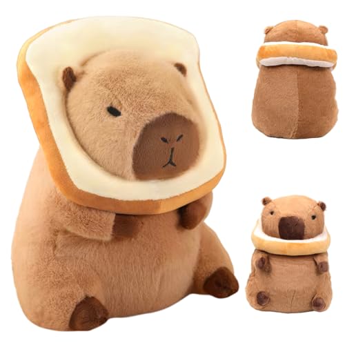 Meleager Capybara Kuscheltier, Capybara Plüschtier für Kinder ，Capybara mit Toastdekoration，Stofftier Capybara Geschenk, Capybara Plush Für Mädchen Jungen（30cm Capybara） von Meleager