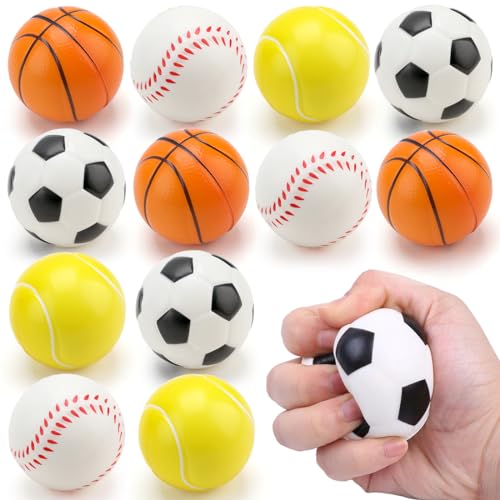 12 Stück Stressbälle, Mini Schaumstoffbälle, Schaum Antistressball, Sportbälle Klein, Fußball Basketball Tennis Baseball Stressbälle, Antistressball für Kinder und Erwachsene Fußball Party 12 Stück Stressbälle, Mini Schaumstoffbälle, Schaum Antistressball, Sportbälle Klein, Fußball Basketball Tennis Baseball Stressbälle, Antistressball für Kinder und Erwachsene Fußball Party von Meleager