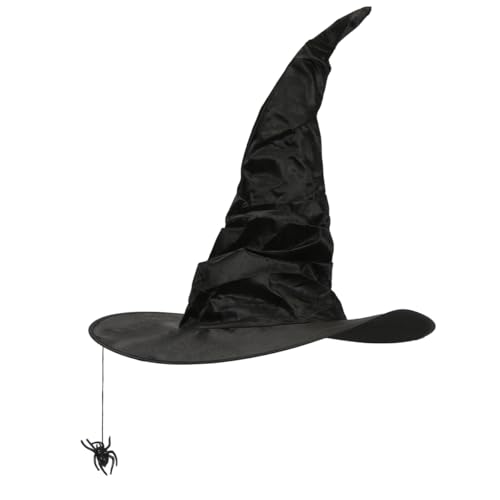 Meleager Hexenhut Damen, Witch Hat mit Spinne, Spitzes Hexen Hut Schwarz, Zauberhut Erwachsene für Halloween, Karneval, Kostümpartys Meleager Hexenhut Damen, Witch Hat mit Spinne, Spitzes Hexen Hut Schwarz, Zauberhut Erwachsene für Halloween, Karneval, Kostümpartys von Meleager