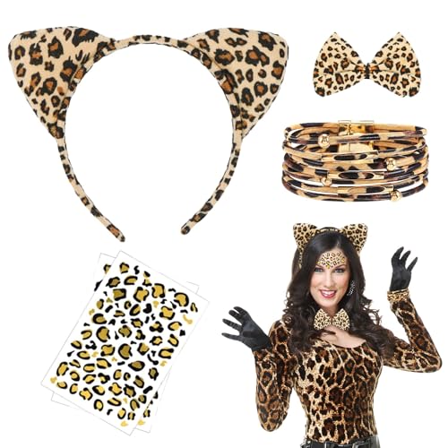 Meleager Leoparden Ohren, Leoparden Haarreif, Leopard Ears, Leoparden Ohren Haarreif, Leoparden Fliege, Armband, Tattoos, für Cosplay, Halloween, Karneval Meleager Leoparden Ohren, Leoparden Haarreif, Leopard Ears, Leoparden Ohren Haarreif, Leoparden Fliege, Armband, Tattoos, für Cosplay, Halloween, Karneval von Meleager