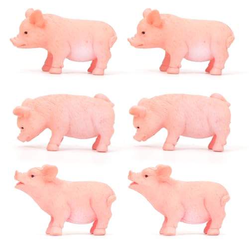 Meleager Schwein Figuren Set, 6 Stück Tierfiguren, Ferkel Spielzeug für Kinder, Realistisch Bauernhoftiere Figuren als Kuchendeko, Lernspielzeug, Geburtstagsgeschenke Meleager Schwein Figuren Set, 6 Stück Tierfiguren, Ferkel Spielzeug für Kinder, Realistisch Bauernhoftiere Figuren als Kuchendeko, Lernspielzeug, Geburtstagsgeschenke von Meleager
