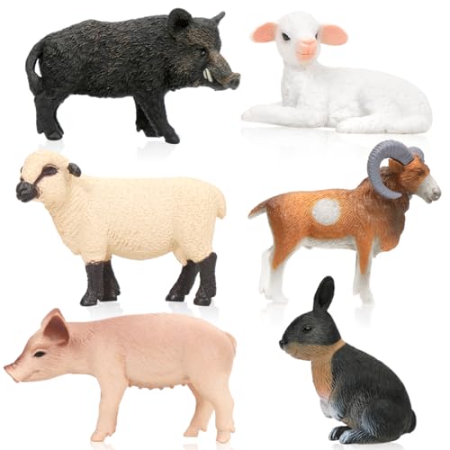Meleager Tiere Figuren Set, 6 Stück Tierfiguren, Kleine Tiere Spielzeug für Kinder, Realistisch Bauernhoftiere Figuren als Kuchendeko, Lernspielzeug, Geburtstagsgeschenke Meleager Tiere Figuren Set, 6 Stück Tierfiguren, Kleine Tiere Spielzeug für Kinder, Realistisch Bauernhoftiere Figuren als Kuchendeko, Lernspielzeug, Geburtstagsgeschenke von Meleager