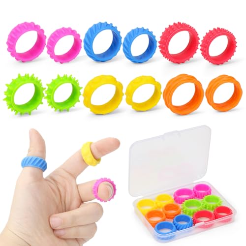 Sensorisches Spielzeug, 12 Stück Fidget Ring für Kinder Erwachsene, Anti Stress Spielzeug für Kinder mit Autismus, Antistress Ringe zur Linderung von Angstzuständen und ADHD Sensorisches Spielzeug, 12 Stück Fidget Ring für Kinder Erwachsene, Anti Stress Spielzeug für Kinder mit Autismus, Antistress Ringe zur Linderung von Angstzuständen und ADHD von Meleager
