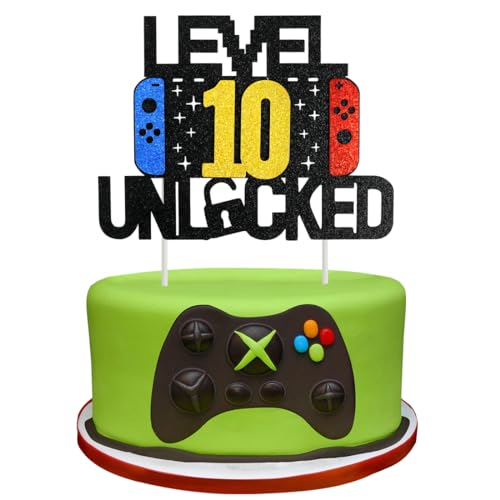 Videospiel Tortendeko Geburtstag, 10th Videospiel Cupcake Topper, Glitter Spielkonsolen Themen Kuchenaufsatz, Happy Birthday Kuchen Deko, Gaming Cake Topper für 10 Jahre Junge und Mädchen Geburtstag Videospiel Tortendeko Geburtstag, 10th Videospiel Cupcake Topper, Glitter Spielkonsolen Themen Kuchenaufsatz, Happy Birthday Kuchen Deko, Gaming Cake Topper für 10 Jahre Junge und Mädchen Geburtstag von Meleager