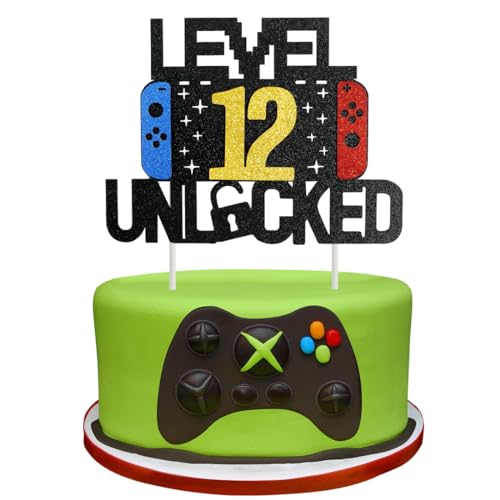 Videospiel Tortendeko Geburtstag, 12th Videospiel Cupcake Topper, Glitter Spielkonsolen Thema Kuchenaufsatz, Happy Birthday Kuchen Deko, Gaming Cake Topper für 12 Jahre Junge und Mädchen Geburtstag Videospiel Tortendeko Geburtstag, 12th Videospiel Cupcake Topper, Glitter Spielkonsolen Thema Kuchenaufsatz, Happy Birthday Kuchen Deko, Gaming Cake Topper für 12 Jahre Junge und Mädchen Geburtstag von Meleager