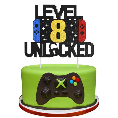 Videospiel Tortendeko Geburtstag, 8th Videospiel Cupcake Topper, Glitter Spielkonsolen Thema Kuchenaufsatz, Happy Birthday Kuchen Deko, Gaming Cake Topper für 8 Jahre Junge und Mädchen Geburtstag Videospiel Tortendeko Geburtstag, 8th Videospiel Cupcake Topper, Glitter Spielkonsolen Thema Kuchenaufsatz, Happy Birthday Kuchen Deko, Gaming Cake Topper für 8 Jahre Junge und Mädchen Geburtstag von Meleager
