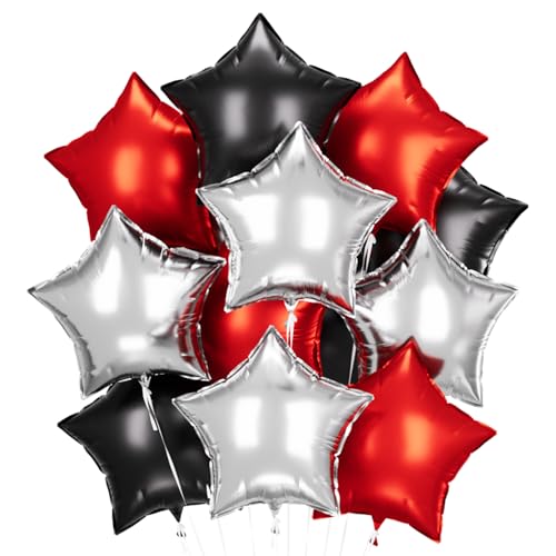 Stern Folienballons Rot Schwarz Silber 24 Stück,Silvester Deko Stern Luftballons,Stern Helium Luftballons, Sternluftballons Heliumballon Hochzeitsdeko,Silvester Geburtstagsdeko oder Valentinstag Stern Folienballons Rot Schwarz Silber 24 Stück,Silvester Deko Stern Luftballons,Stern Helium Luftballons, Sternluftballons Heliumballon Hochzeitsdeko,Silvester Geburtstagsdeko oder Valentinstag von Meleager