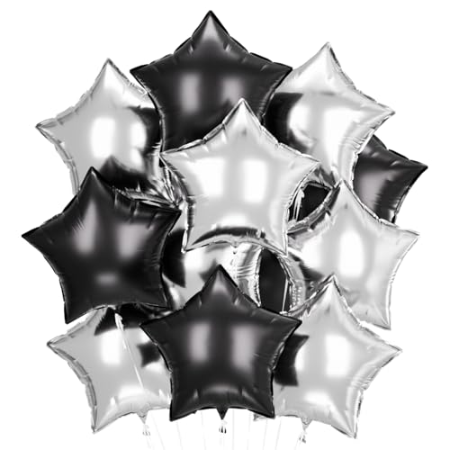Stern Folienballons Schwarz Silber 24 Stück,Silvester Deko Stern Luftballons,Stern Helium Luftballons, Sternluftballons Heliumballon Hochzeitsdeko,Silvester Geburtstagsdeko oder Valentinstag Stern Folienballons Schwarz Silber 24 Stück,Silvester Deko Stern Luftballons,Stern Helium Luftballons, Sternluftballons Heliumballon Hochzeitsdeko,Silvester Geburtstagsdeko oder Valentinstag von Meleager