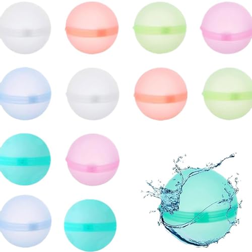 Melearch 12 Stück wasserbomben wiederverwendbar, Eine Sekunde Schnellfüller Silikon Wasserballon Set, Strandspielzeug Wasserspielzeug Bunt Gemischt Wasserball für Sommer Draussen Melearch 12 Stück wasserbomben wiederverwendbar, Eine Sekunde Schnellfüller Silikon Wasserballon Set, Strandspielzeug Wasserspielzeug Bunt Gemischt Wasserball für Sommer Draussen von Melearch