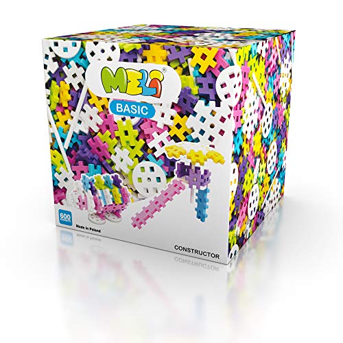 Meli Basic Constructor Pink 600 | 600 Bausteine inkl. Räder & Spezialteile | Kreatives Steckspiel für Kinder ab 3 Jahren | Konstruktionsspielzeug für Autos, Roboter & mehr von Meli