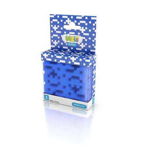 Meli Basic Grundplatte Blau | 6 Bausteinplatten für Konstruktionsspaß | Stecksystem für stabile Bauwerke | 8,4 × 8,4 cm große Platten | Ideal für kreative Kinder ab 3 Jahren von Meli