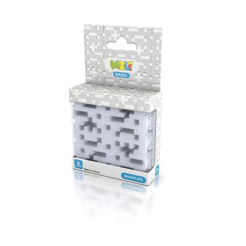 Meli Basic Grundplatte Grau – 6er-Set Baustein-Platten (8,4 × 8,4 cm) – Stecksystem für stabile Konstruktionen – Kompatibel Bausteinen – Kreatives Spielzeug für Kinder ab 3 Jahren von Meli