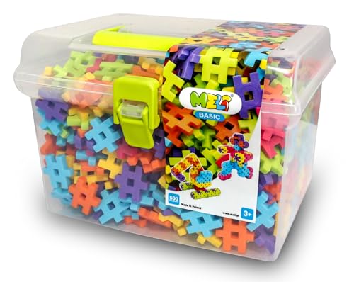 Meli Basic Travel Box 500 | 500 Bunte Bausteine | Puzzle-ähnliche Steckbausteine | Kreatives Lernspielzeug für Kinder ab 3 Jahren | Fördert Motorik & Kreativität | Perfekt für unterwegs von Meli