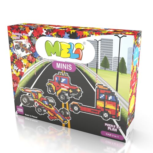 Meli Minis Auto 1000 – 3in1 Konstruktionsspielzeug | Kreatives Bauset für Kinder ab 3 Jahren | Rennwagen, Truck & Offroad-Fahrzeug in 7 Farben | Lernspielzeug für Motorik & Fantasie Meli Minis Auto 1000 – 3in1 Konstruktionsspielzeug | Kreatives Bauset für Kinder ab 3 Jahren | Rennwagen, Truck & Offroad-Fahrzeug in 7 Farben | Lernspielzeug für Motorik & Fantasie von Meli
