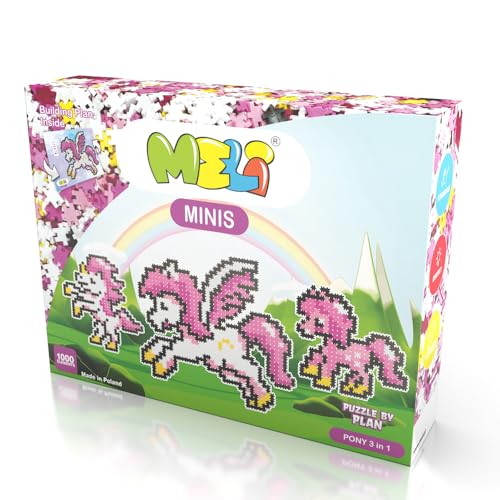 Meli Minis Pony 1000 – 3in1 | Kreatives Konstruktionsspielzeug für Kinder | 1000 Bausteine in 6 Farben | Fördert Feinmotorik & Fantasie | Steckspiel für Jungen & Mädchen ab 3 Jahren Meli Minis Pony 1000 – 3in1 | Kreatives Konstruktionsspielzeug für Kinder | 1000 Bausteine in 6 Farben | Fördert Feinmotorik & Fantasie | Steckspiel für Jungen & Mädchen ab 3 Jahren von Meli