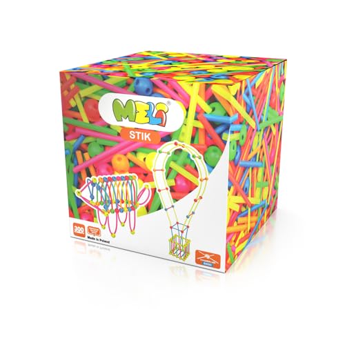 Meli Stik Neon 300 | 200 Flexible Steckstäbchen & 100 Kugeln | Kreatives Bauset für 3D-Konstruktionen | Fördert Fantasie & Feinmotorik | Spielzeug für Kinder ab 3 Jahren Meli Stik Neon 300 | 200 Flexible Steckstäbchen & 100 Kugeln | Kreatives Bauset für 3D-Konstruktionen | Fördert Fantasie & Feinmotorik | Spielzeug für Kinder ab 3 Jahren von Meli