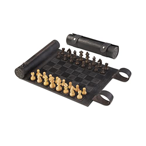 Melia Games B-Ware Schach zum Rollen - Reise-Schach aus feinstem Vintage Echt-Leder mit handgefertigten Schachfiguren aus Holz - OPTISCHE MÄNGEL Melia Games B-Ware Schach zum Rollen - Reise-Schach aus feinstem Vintage Echt-Leder mit handgefertigten Schachfiguren aus Holz - OPTISCHE MÄNGEL von Melia Games
