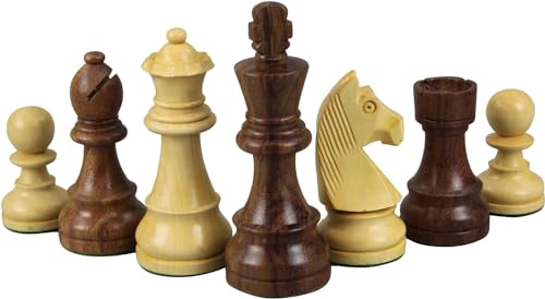Melia Games Schach-Figuren aus Holz - 63 x 25 mm Königshöhe (31 x 20 mm Bauerhöhe) - handgemacht aus von Melia Games